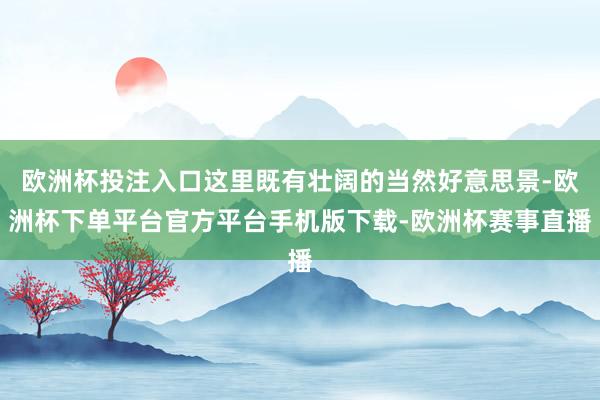 欧洲杯投注入口这里既有壮阔的当然好意思景-欧洲杯下单平台官方平台手机版下载-欧洲杯赛事直播