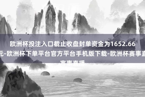 欧洲杯投注入口截止收盘封单资金为1652.66万元-欧洲杯下