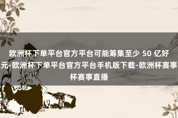 欧洲杯下单平台官方平台可能筹集至少 50 亿好意思元-欧洲杯