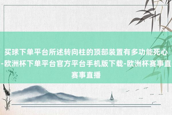 买球下单平台所述转向柱的顶部装置有多功能死心台-欧洲杯下单平