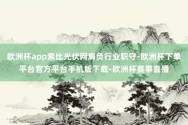 欧洲杯app索比光伏网肩负行业职守-欧洲杯下单平台官方平台手机版下载-欧洲杯赛事直播