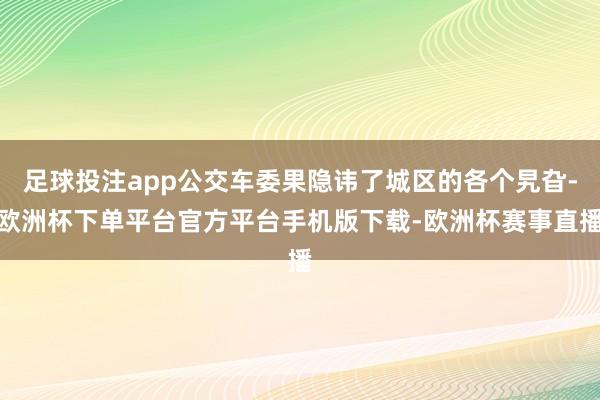 足球投注app公交车委果隐讳了城区的各个旯旮-欧洲杯下单平台