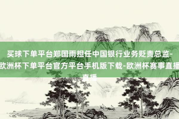 买球下单平台郑国雨担任中国银行业务贬责总监-欧洲杯下单平台官方平台手机版下载-欧洲杯赛事直播