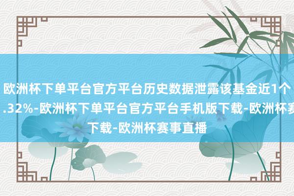 欧洲杯下单平台官方平台历史数据泄露该基金近1个月高涨1.32%-欧洲杯下单平台官方平台手机版下载-欧洲杯赛事直播